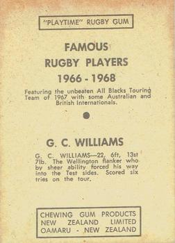 1968 Playtime Rugby Gum Famous Rugby Players - Yellow #19 Graham Williams Back